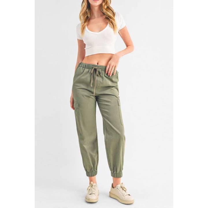 Timeless - Wholesale Lounge Sweatpants/Joggers - Women's - Cotton Twill Cargo Jogger Pants with Drawstring