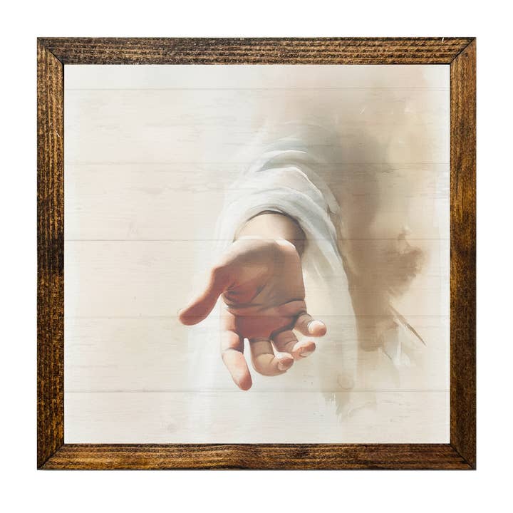 TIMBERLAND FRAME "WALK WITH HIM SERIES" HAND OF JESUS for wholesale by Jarmz Designs