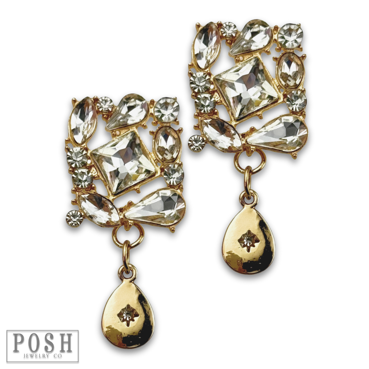 Guld Cocktailörhängen med strass för wholesale på Faire2