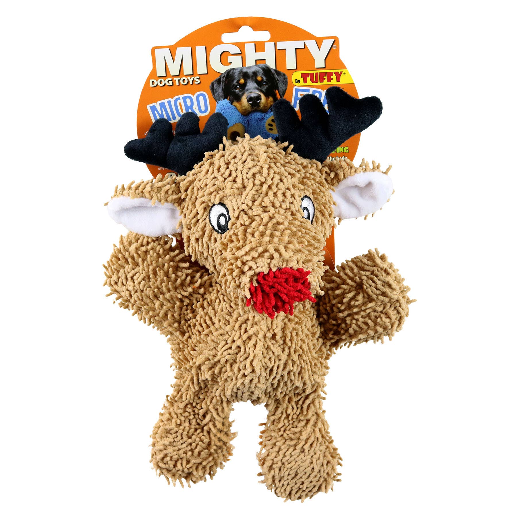 Tuffy Dog Toys - VIP Products - Wholesale Pet Squeaky Toy - Dog - Mighty Microfiber Ball Reindeer, Holiday Squeaky Dog Toy4