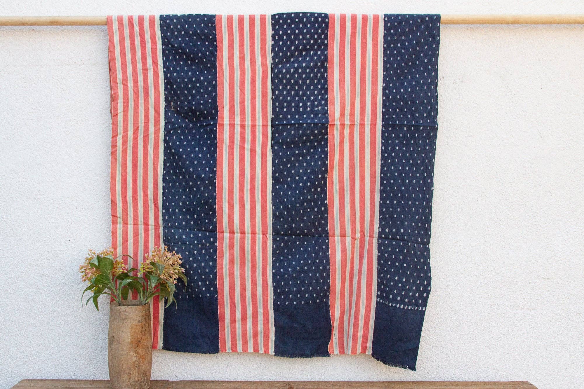 De-cor - Wholesale Tapestry/textile - Indigo & Red Striped Mud Cloth5