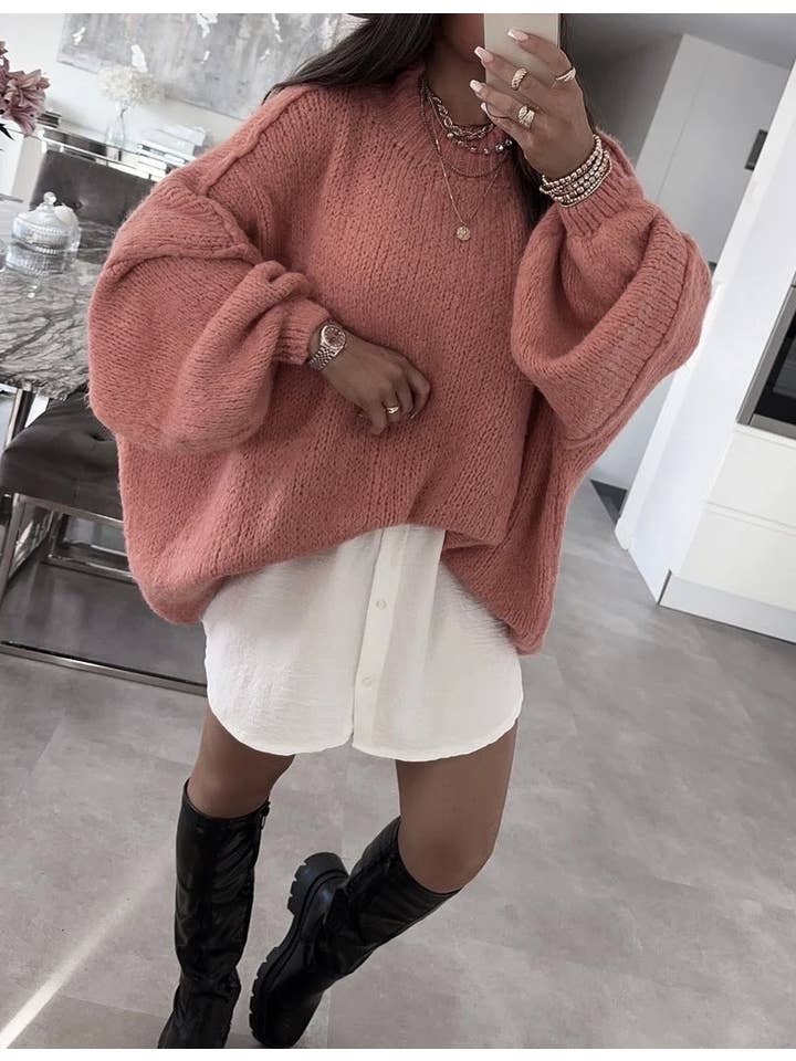 ESTEE BROWN - Wholesale Cardigan - Women's - Oversize wool sweater - 9719