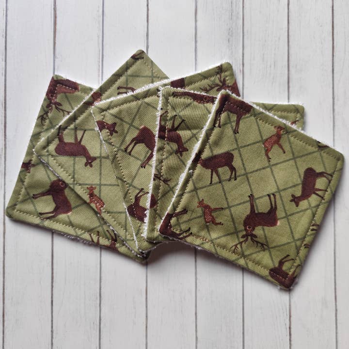 Groene hert herbruikbare gezichtdoekjes, milieuvriendelijke doeken voor wholesale door Hannah and me