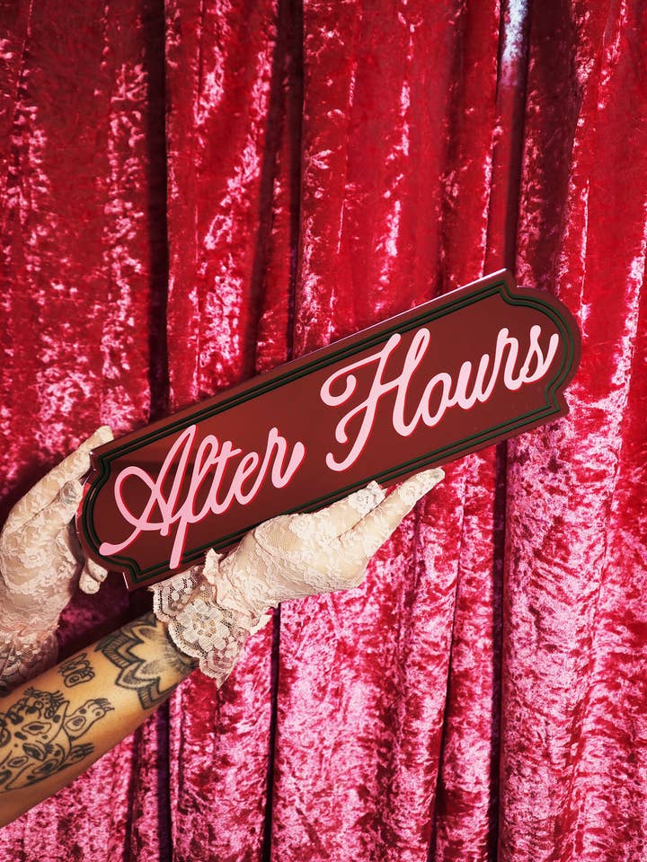 Letreiro retangular espelhado "After Hours" por atacado de Printed Weird