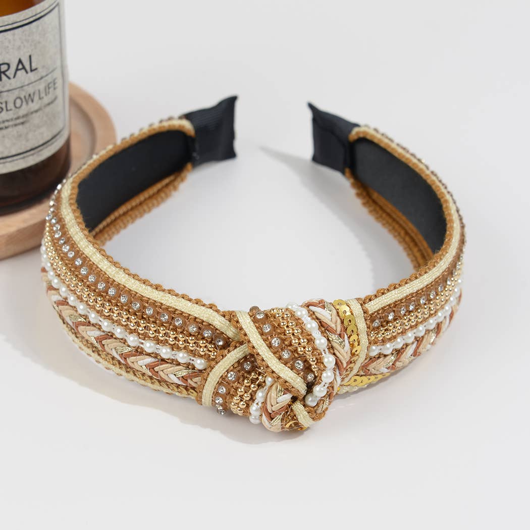 TheDivaSoap - Wholesale Fashion Headband - Women's - Ethnic Rhinestone Knotted Headband1