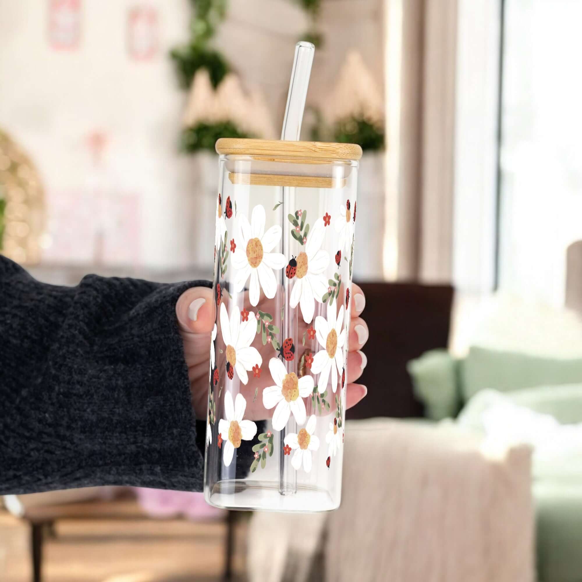 Sip-Sip Hooray! - Vendita all'ingrosso Bicchiere/tazza - Tazza Margherita & Coccinella con Coperchio e Cannuccia2