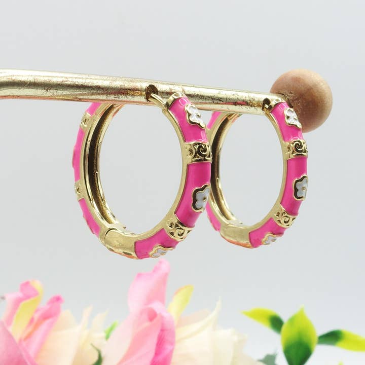 Daemon srls - Wholesale Dangle Earrings - AZALEA - ACCIAIO INOSSIDABILE orecchini a cerchio smaltati9