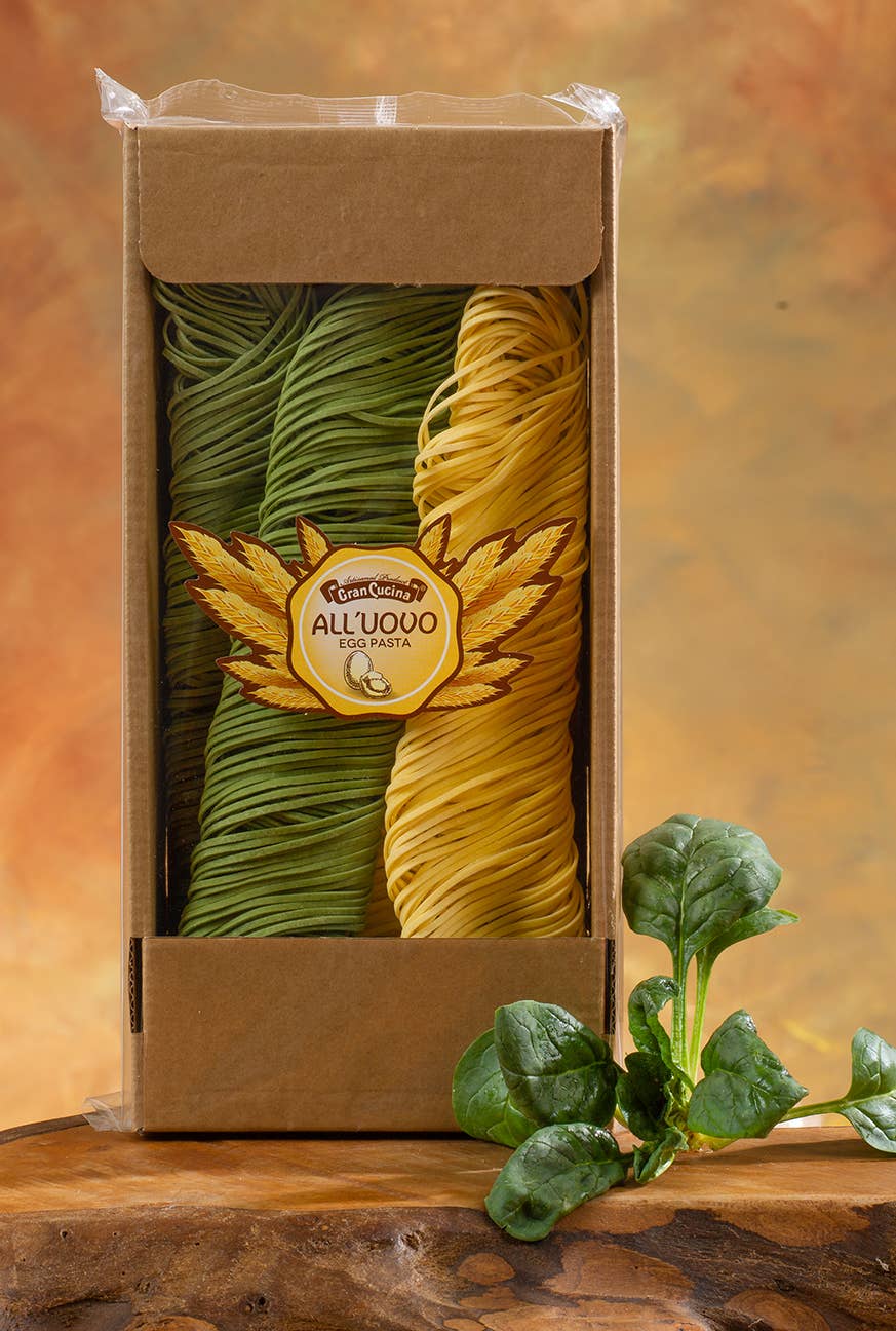 TAB GREEN LINE SRL (Gran Cucina) - Wholesale Pasta - Tagliolini Paglia/Fieno Doos 250g0