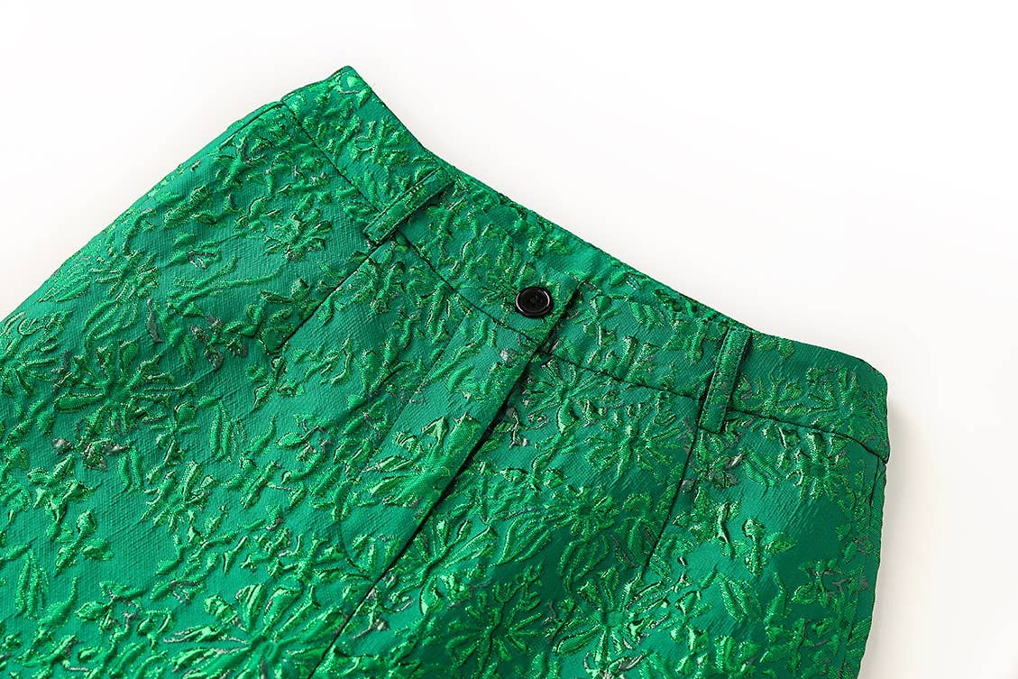 Vert Ensemble de costume jacquard luxueux vert élégant en vente sur Faire10