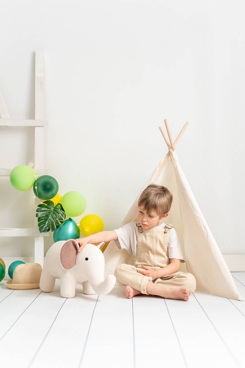 Crochetts - Venta al por mayor Peluche - Niños y bebés - PELUCHE ELEFANTE BUBA 100% ALGODÓN1