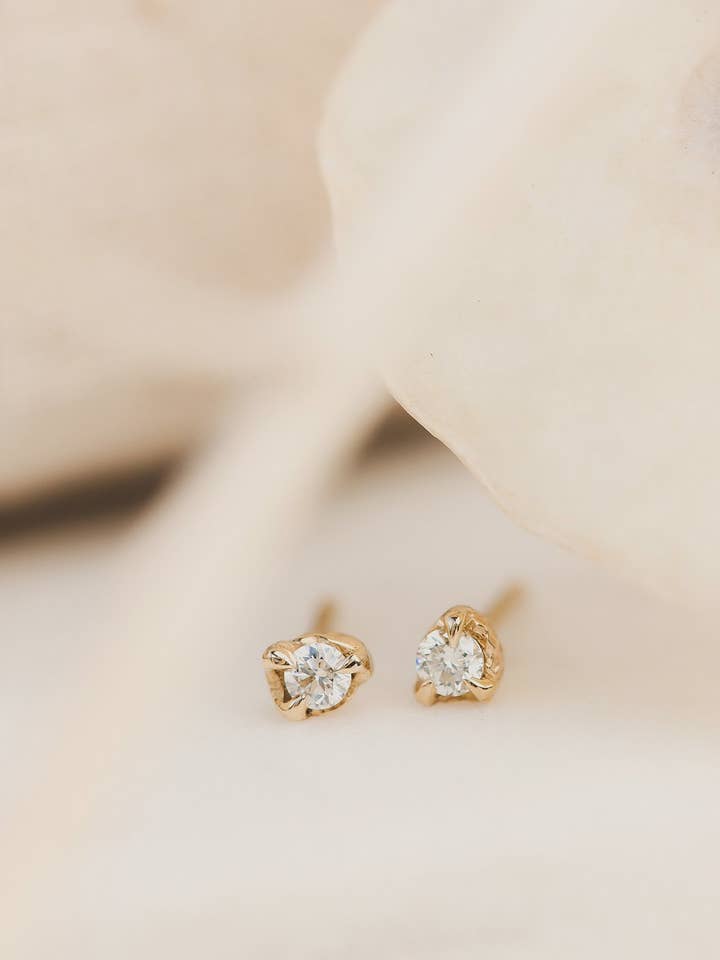Solid Gold Diamond Earrings for wholesale by Lacee Alexandra Jewelry