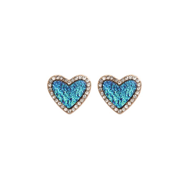 MYS Wholesale Inc - Wholesale Stud/Post Earrings - Valentine Heart Druzy With Rhinestone Post Earrings18
