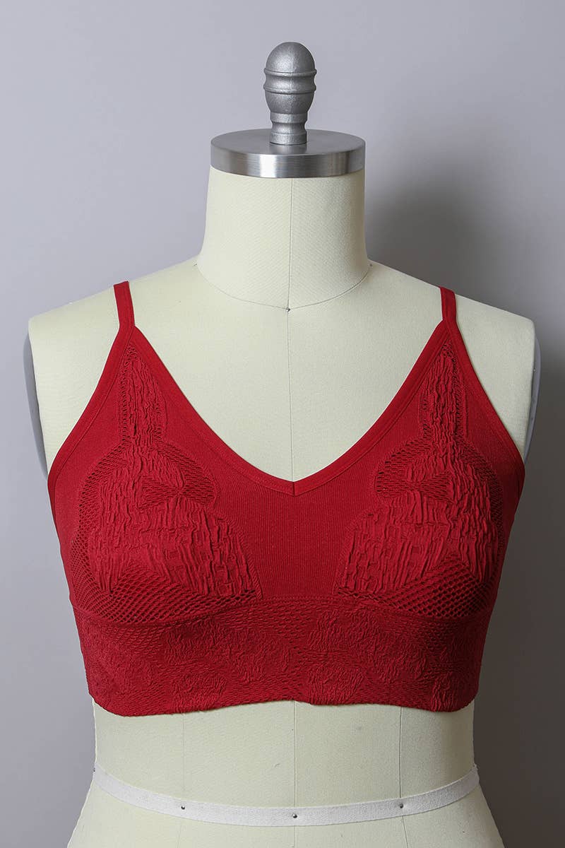 Leto Accessories - Wholesale Bralette - Women's - Chic Plus Size Textured Seamless Padded Brami8