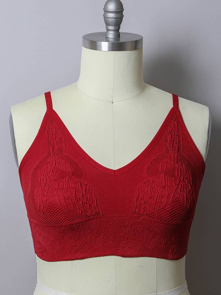 Leto Accessories - Wholesale Bralette – Women's - Chic Plus Size Textured Seamless Padded Brami8