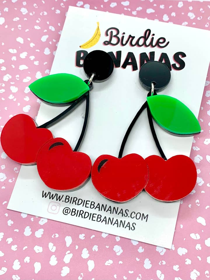 Brincos de cereja por atacado de Birdie Bananas