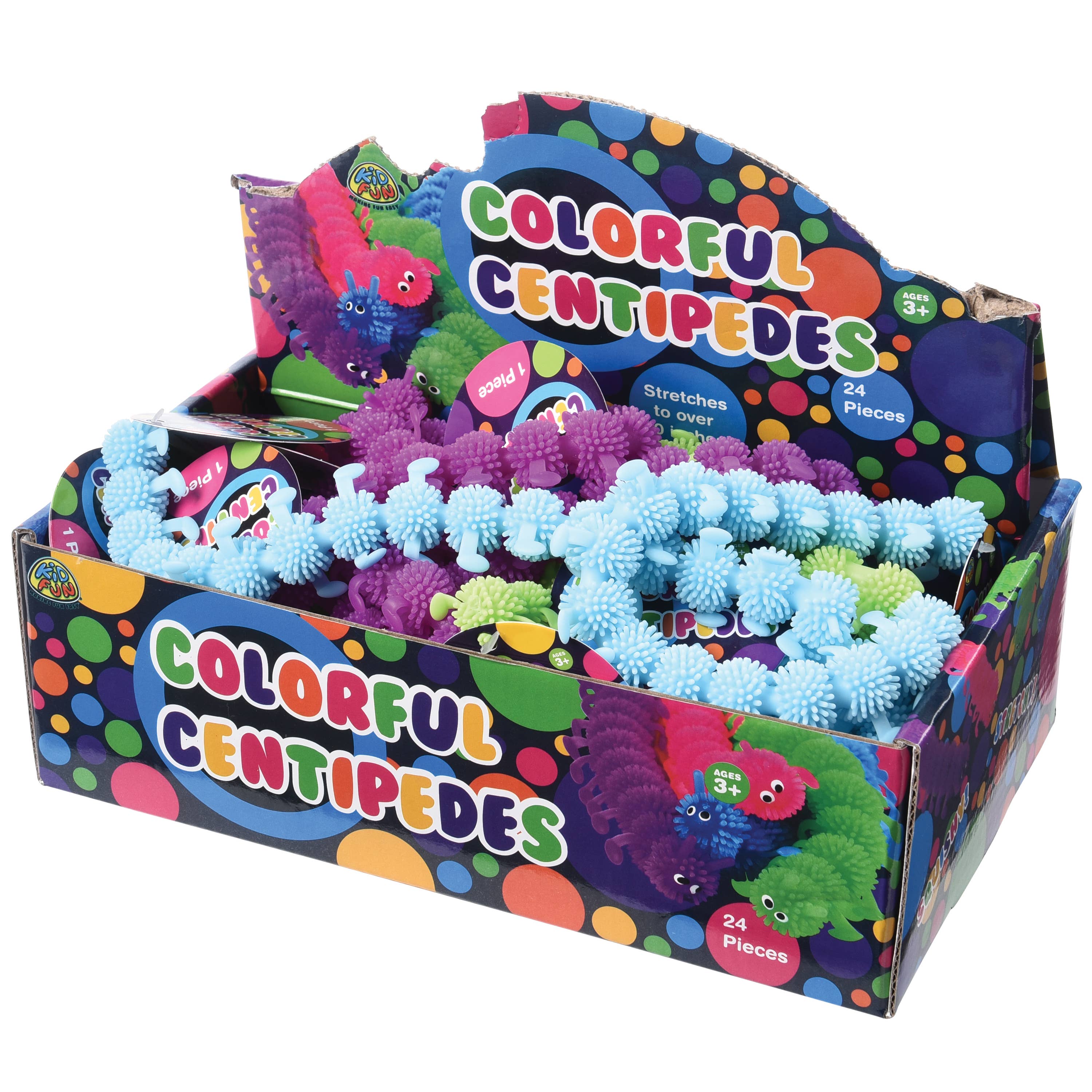 US Toy Company - Wholesale Retailer Display - Kids & Baby - Colorful Centipedes 24-unit Display1