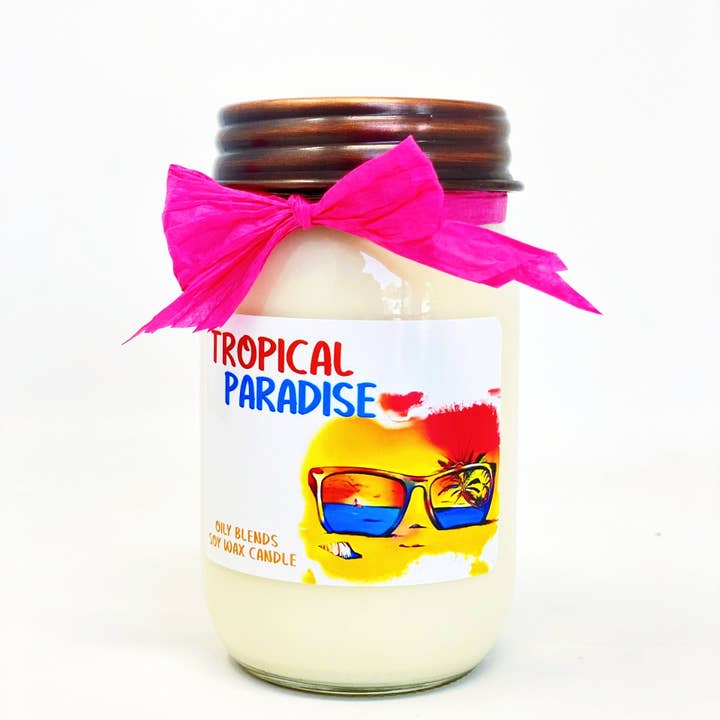 Oily Blends - Wholesale Jar/Filled Candle - Summer Jumbo Candles - 100 Hour Burn Time Soy Wax Candles
