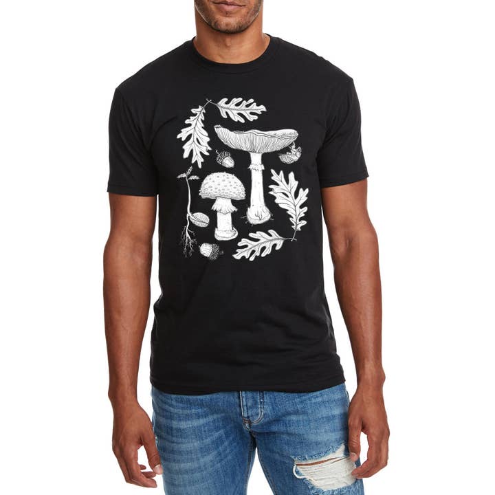 Mighty Oak Tee mushrooms mushroom shirt nature tee for wholesale by Nature Walk