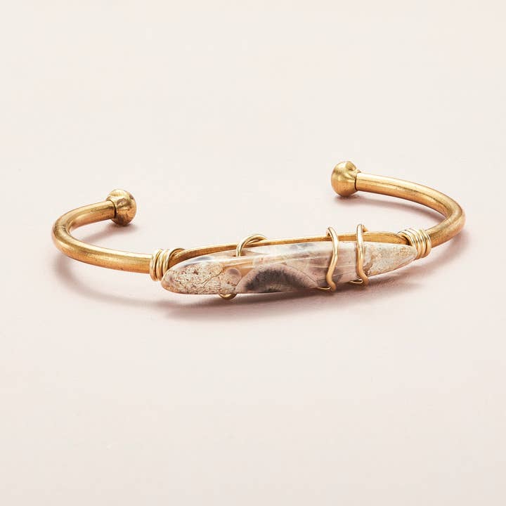 Ocean Jasper Crystal Cuff for wholesale by Kate Stephen Jewelry