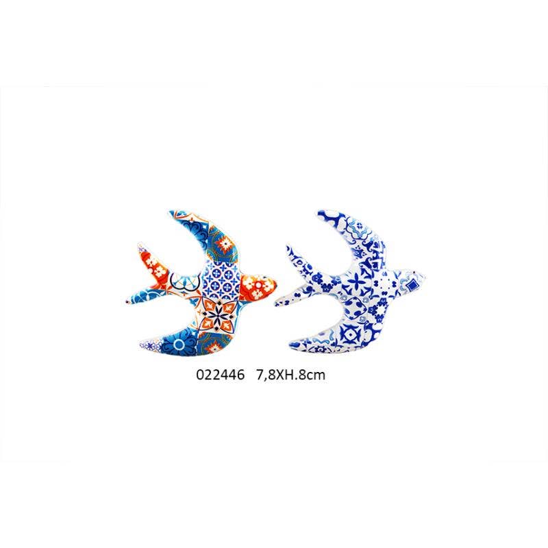 Faye - Wholesale Decorative Tabletop Object - Swallow Magnet 'Bordache' 7.8 X 1.2 X H. 8 cm / 2 Ass0