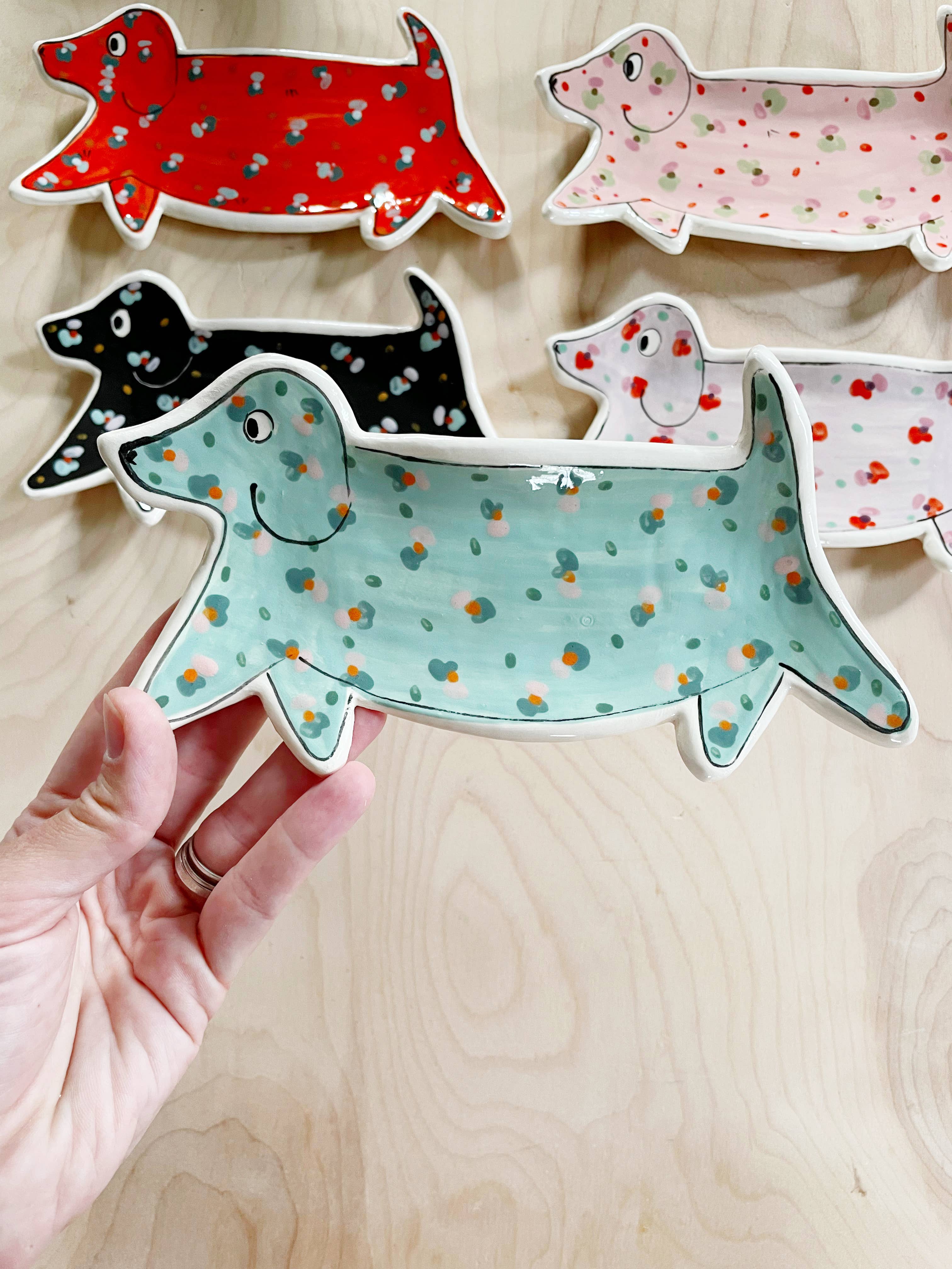 By Bianca Rae - Wholesale Decorative Plate/Dish/Bowl - Colorful Dachshund Plate6