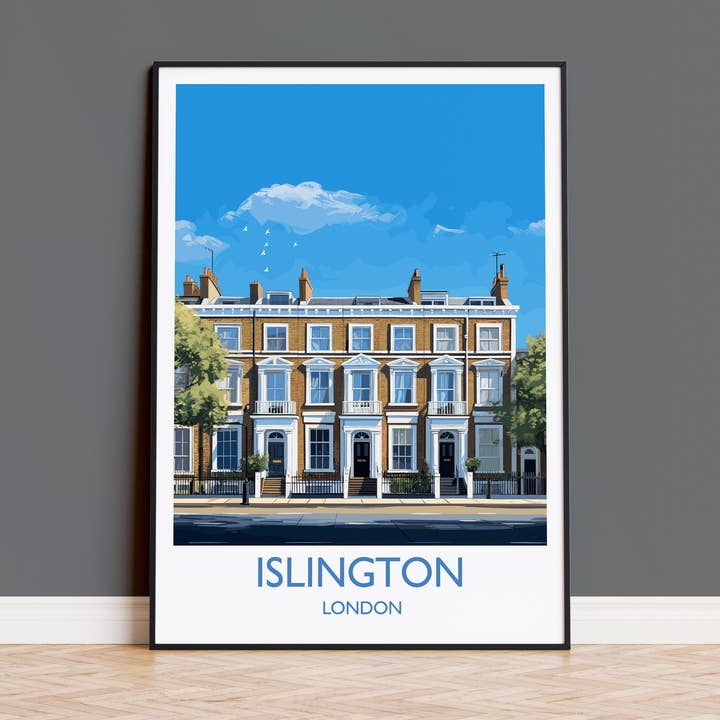 Cartaz de Viagem de Islington, Impressão de Viagem de Islington, Cartaz de Londres, Presente de Islington, Arte de Islington, Arte de Londres, Presente de Viagem do Reino Unido por atacado de NQ Media Designs