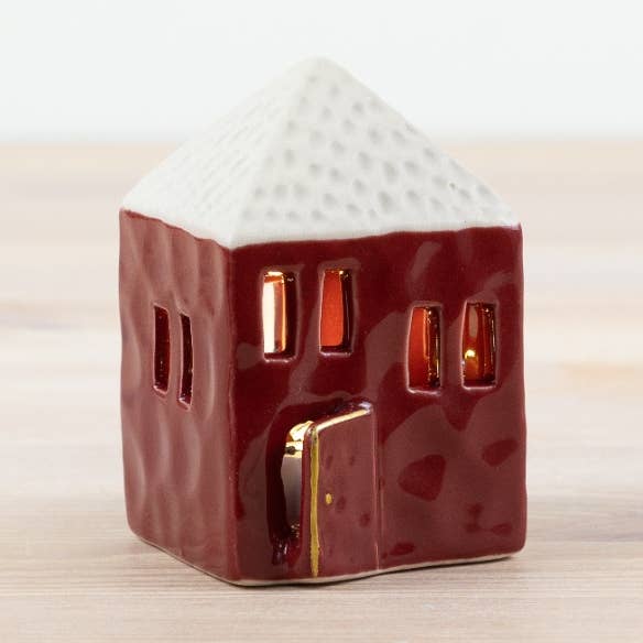 Casa iluminada con LED rojo, 8,8 cm para venta al por mayor de Gainsborough Giftware x Portland Living