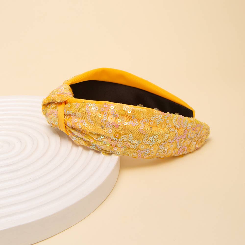 SP Sophia Collection - Wholesale Fashion Headband - Women's - Pastels Sequins Top Knot headband 3
