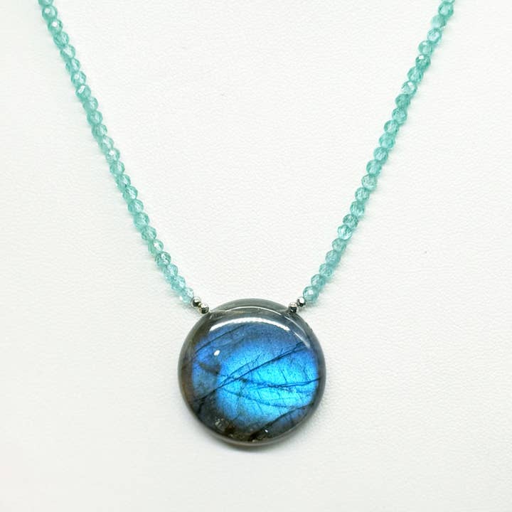 Labradorite & Chalcedony Round Necklace for wholesale by Susan Roberts Jewelry