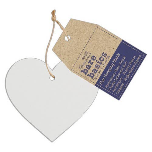 West Design Products UK – wholesale Craft supplies – Bare Basics Flat Hanging Blank - Frosted Acrylic Heart