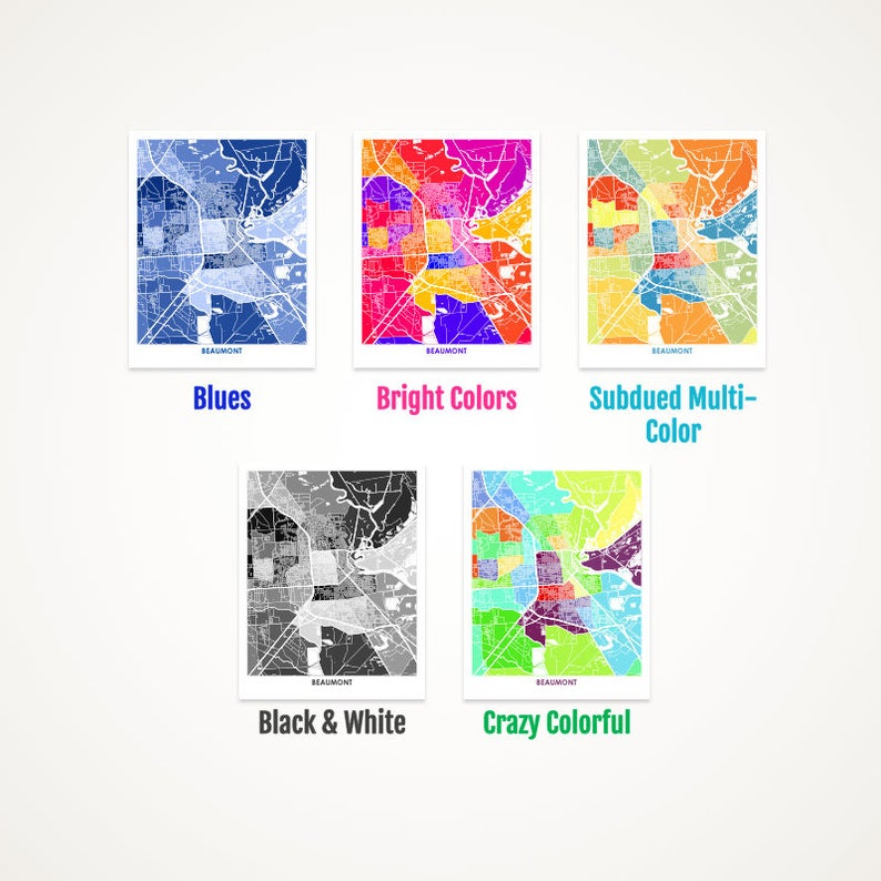 Juanita's Adventures - Wholesale Art Print - Juanitas Beaumont Map Print1