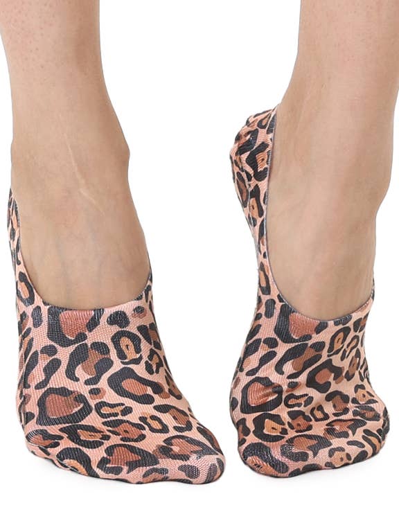 Living Royal - Wholesale Socks - Women's - No-Show Liner Socks - Leopard Print - Brown0
