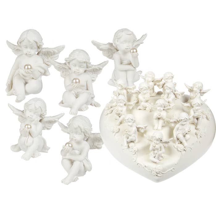 Angelo in poliresina con perla, circa 5 cm per la vendita all'ingrosso da parte di Out of the blue KG