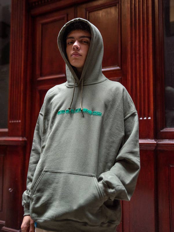 Green Hoodie With Green DBDNS Embroidery for wholesale by Dream But Do Not Sleep