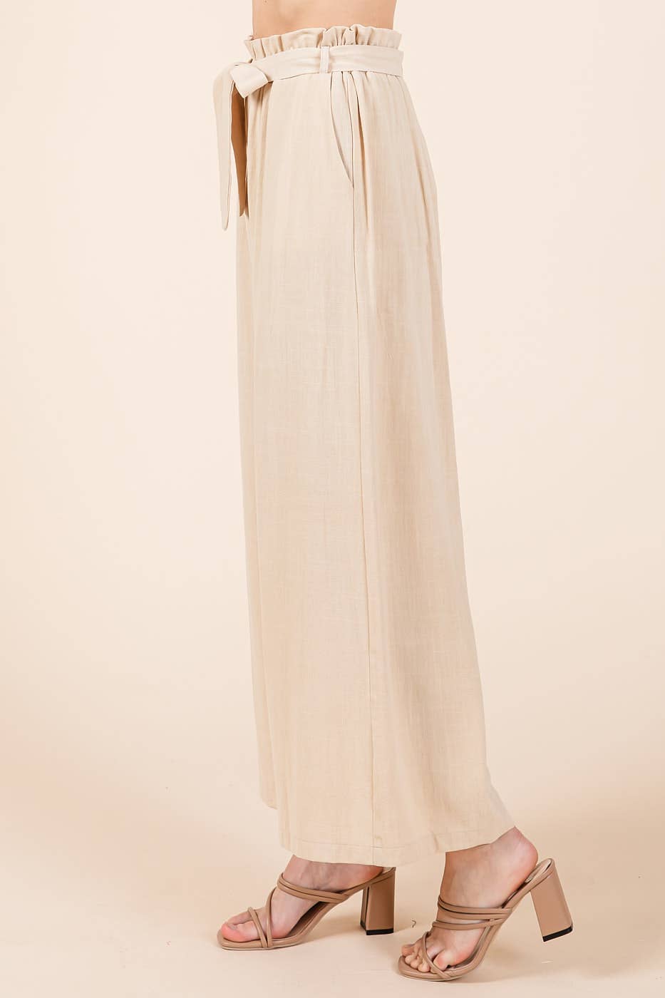 mittoshop - Wholesale Pants - Women's - PAPER BAG TIE DETAIL WIDE LEG PANTS37