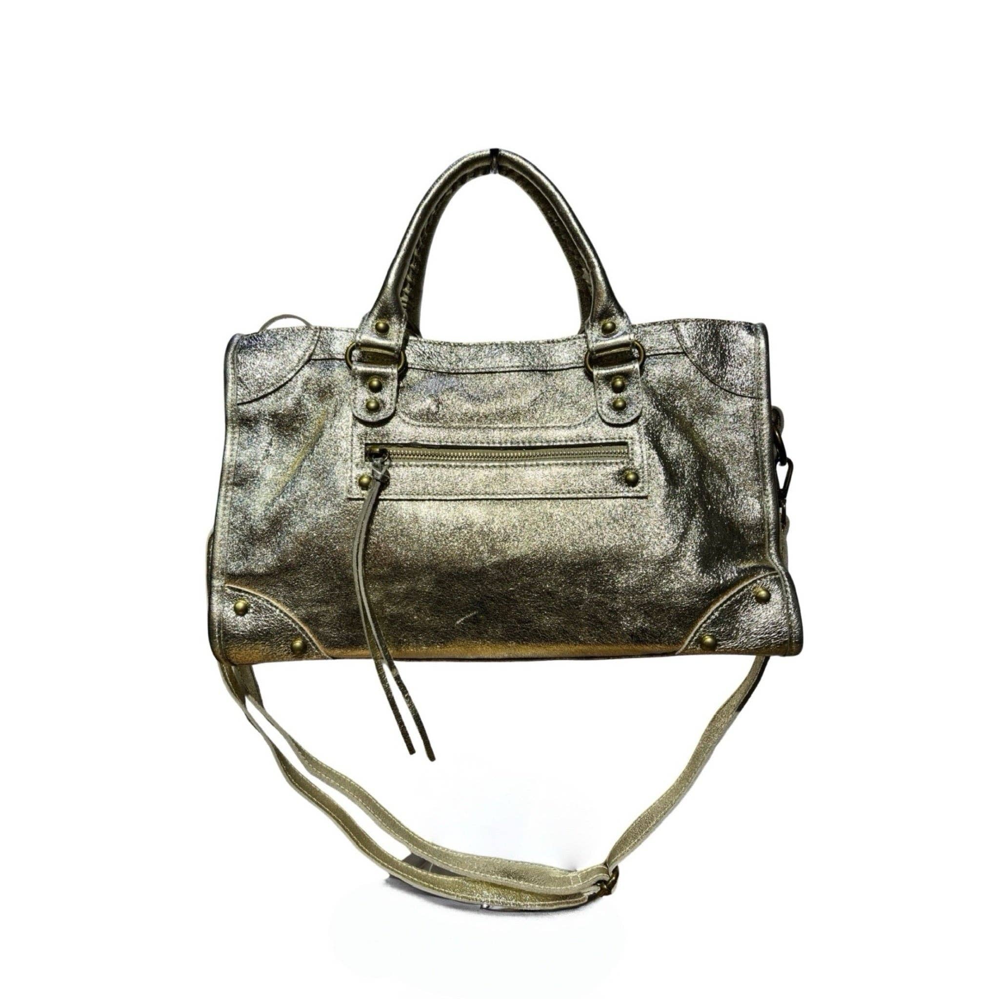 Louisa lee - Wholesale Top Handle Bag - Women's - JUDITH IRIDESCENT LEATHER BAG LARGE