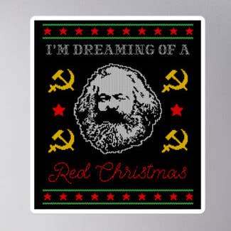 Marx: Sogno un Natale rosso - Sticker per la vendita all'ingrosso da parte di The Philosopher's Shirt
