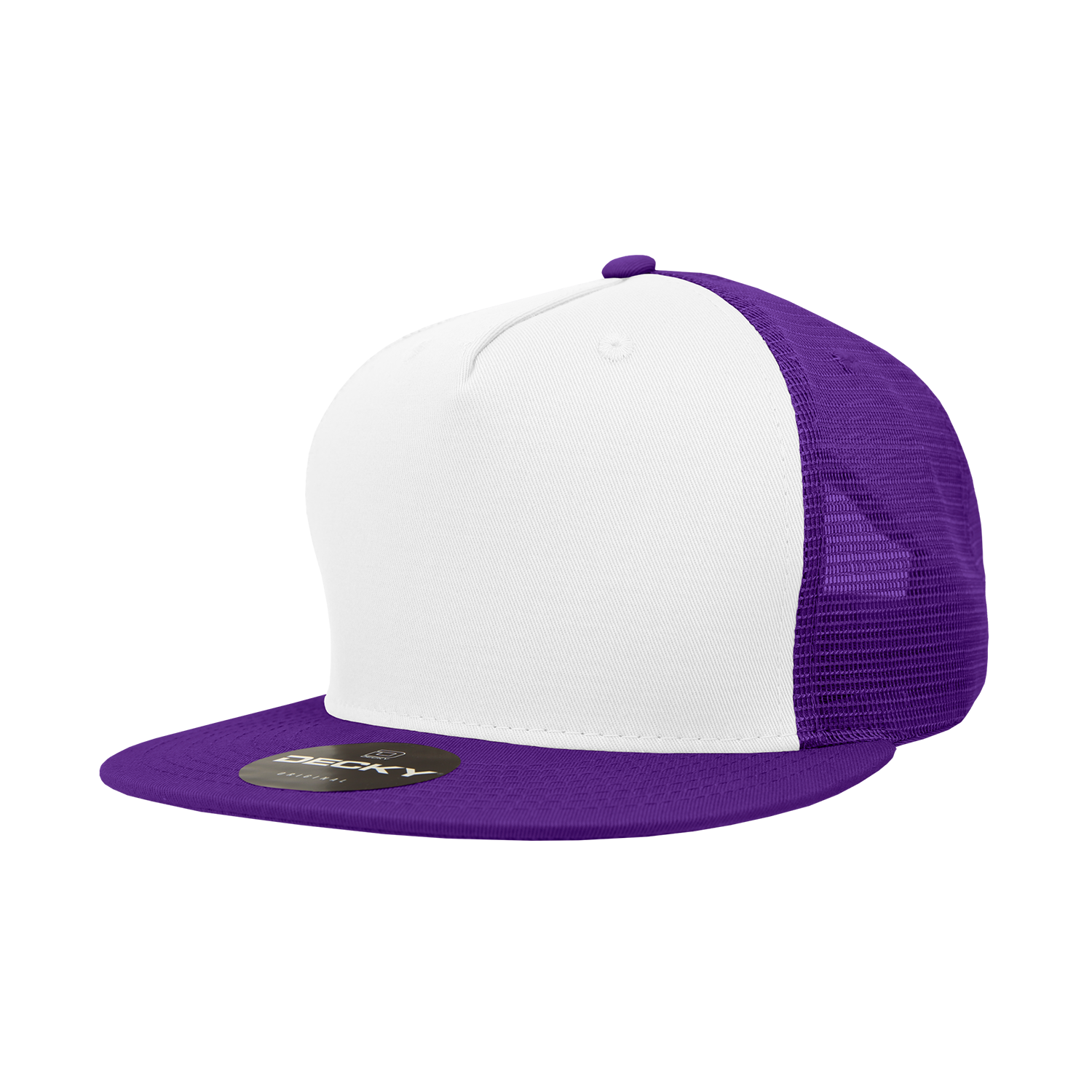 The Park Wholesale - Wholesale Truckerpet - Uniseks - Decky 1040 - Blanco Trucker Snapback-hoeden met 5 panelen - 104026