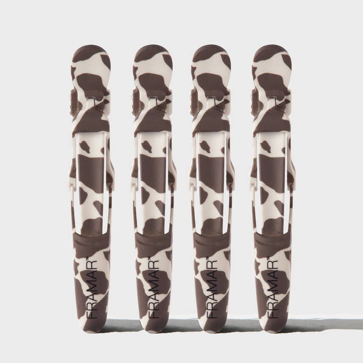 Framar Hair Brushes & Hair Accessories - Wholesale Hair Clip - Women's - FRAMAR Cow Print Alligator Hair Clips For Women, Gator Clips1
