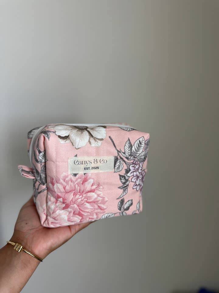 Lyserøde roser Makeup taske Medium for engroshandel hos Canys & Co