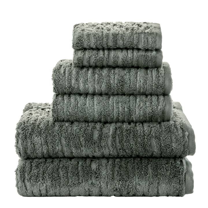 CloudSoft Cotton Luxury 6-Piece Towel Set, Green Pine for wholesale by SKL HOME