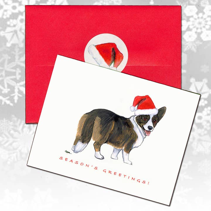 Welsh Corgi Cardigan Christmas Cards for wholesale by Zeppa Studios