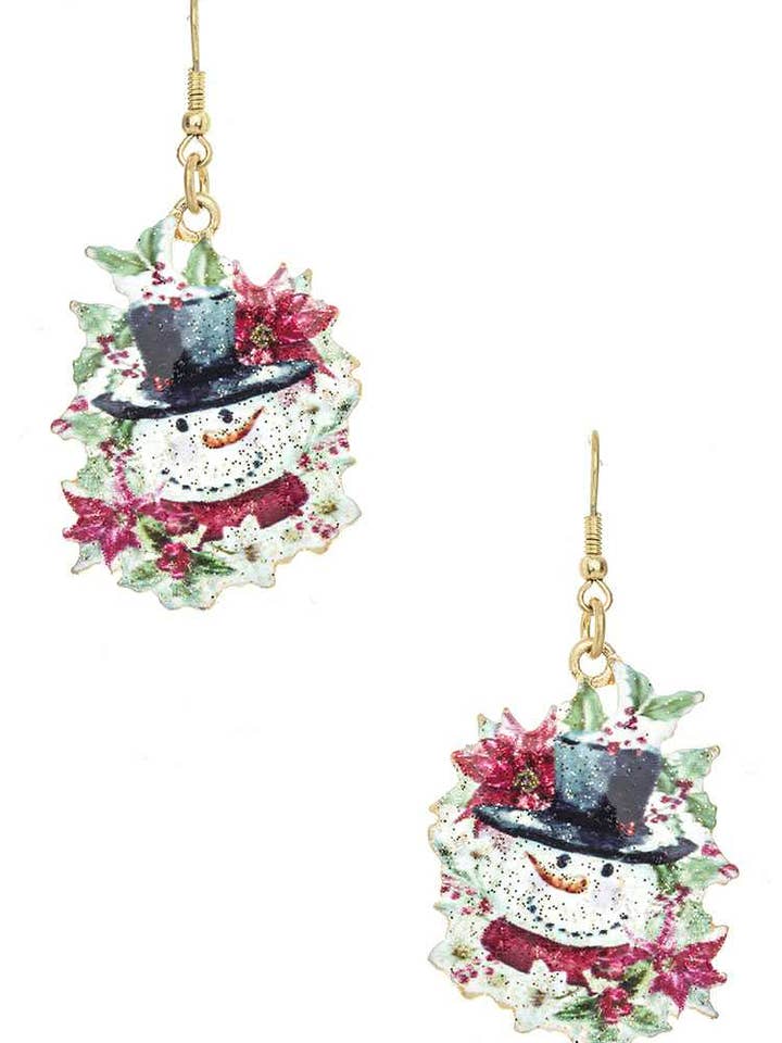 Boucles d'oreilles iconiques Snowman Holiday pour la vente par Artini Accessories