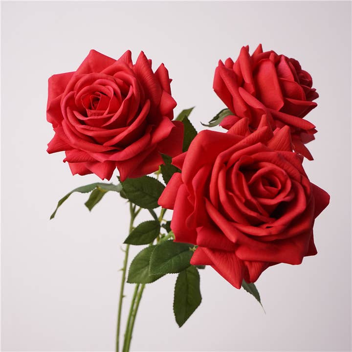 Sweet Home Deco - Vendita all'ingrosso Fiori finti - Rosa Singola Spray 26''T Real Touch, Rosa Finta, Grande Fiore