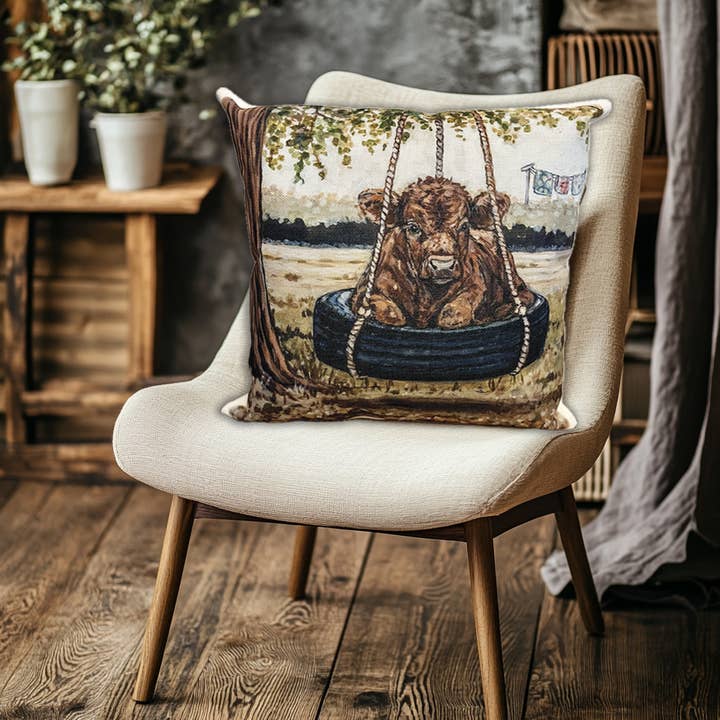 Coussins décoratifs avec art personnalisé, Décoration de salon pour la vente par Rustic Nester