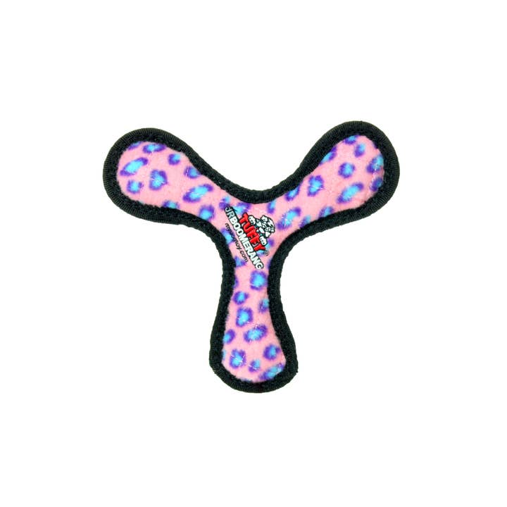 Tuffy Dog Toys - VIP Products - Wholesale Pet Squeaky Toy - Dog - Tuffy Jr Boomerang - Pink Leopard, Durable, Squeaky Dog Toy