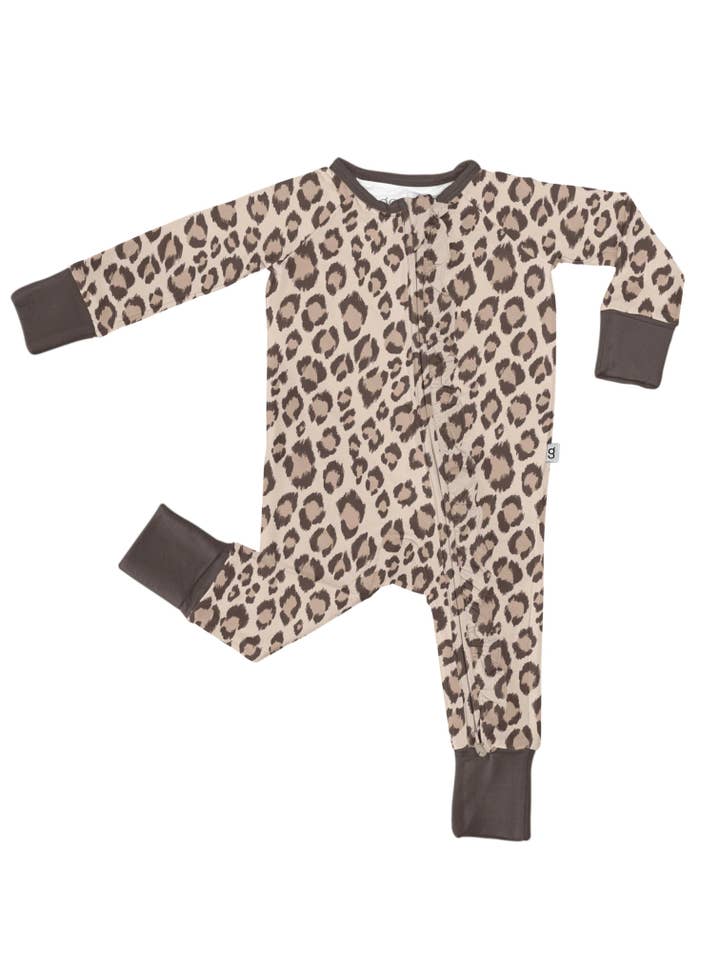Classic Leopard - LS Convertible Zip PJs for wholesale by Goosies