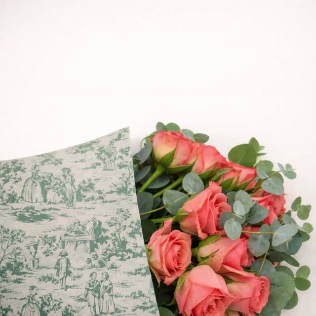 Ecowaterproof VINTAGE TUIN 70cm x 50m Wit/Bosgroen voor wholesale door CHIC&PAPER