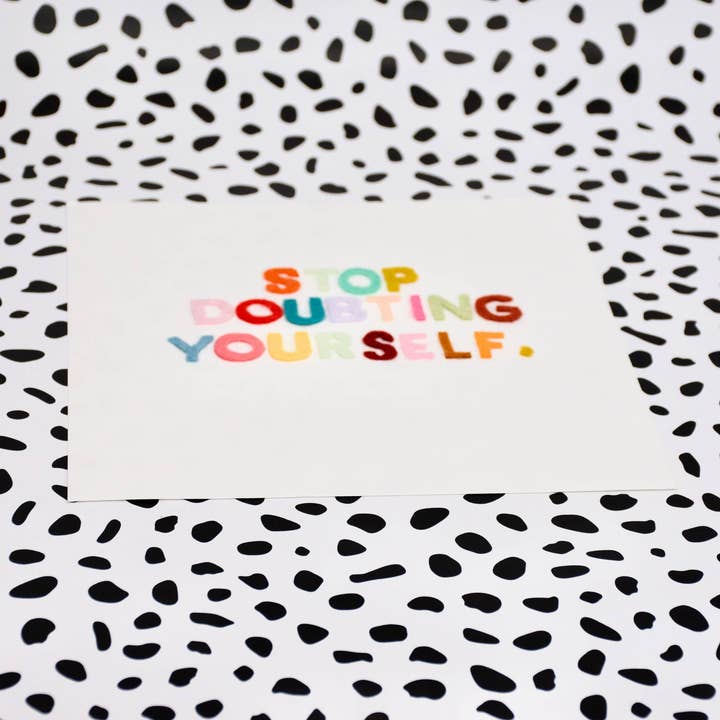 Stop Doubting Yourself Felt Letters for wholesale by Rachael Mayer Art