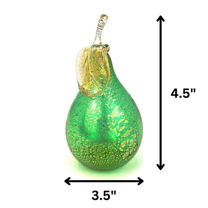 Via Graceffo - Vente Décorations de table - Poires en verre de Murano grandeur nature, fruits en verre soufflé, fabriqués en Italie1
